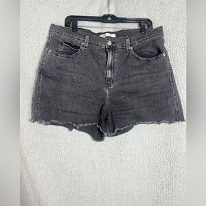 Levi’s High Wasted Signature Dark Gray Jean Shorts